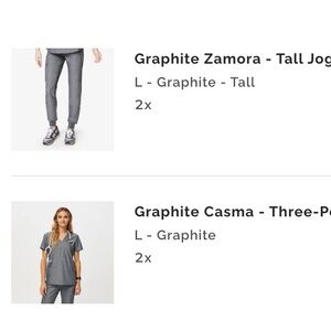 Graphite Figs Jogger and Scrub Set